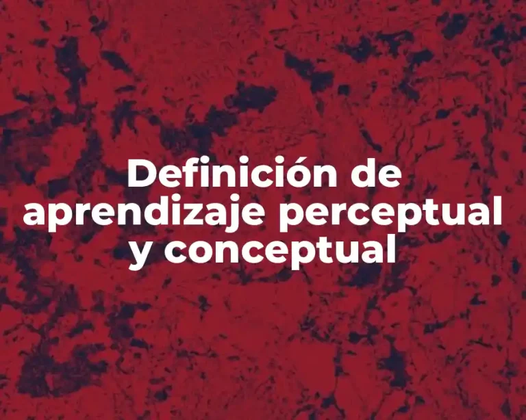 Definición de aprendizaje perceptual y conceptual