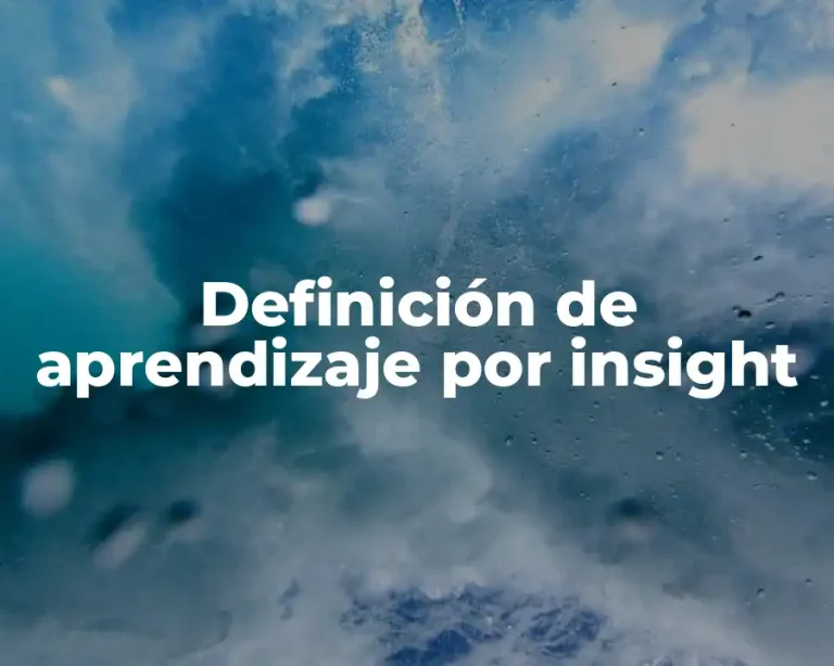 Definición de aprendizaje por insight