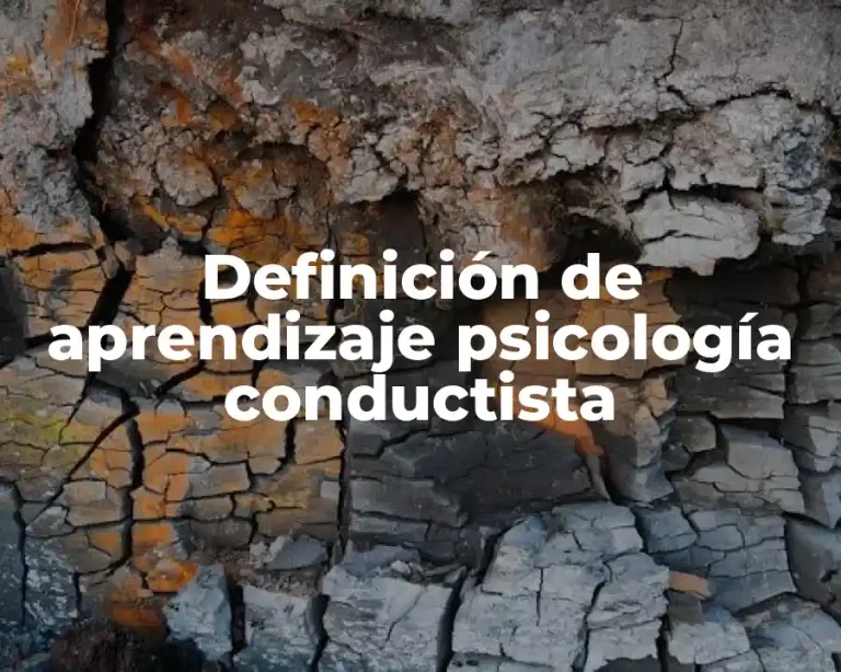 Definición de aprendizaje psicología conductista