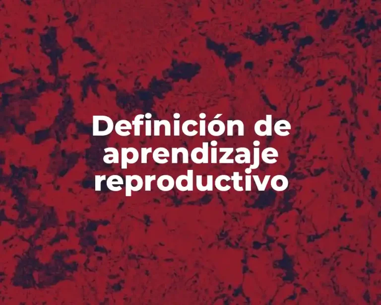 Definición de aprendizaje reproductivo
