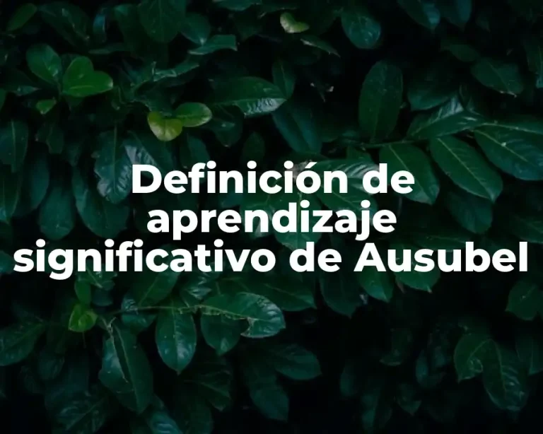 Definición de aprendizaje significativo de Ausubel