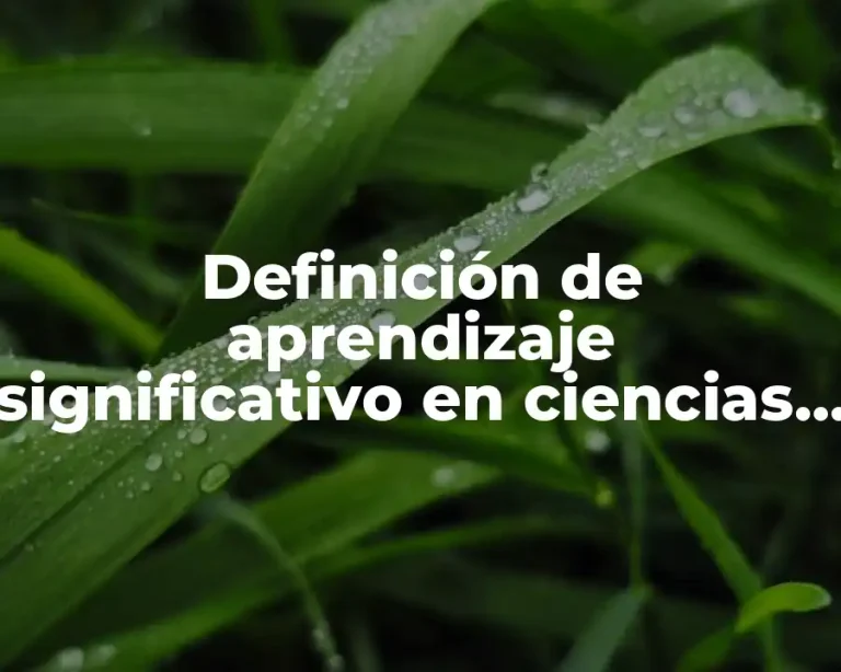 Definición de aprendizaje significativo en ciencias naturales