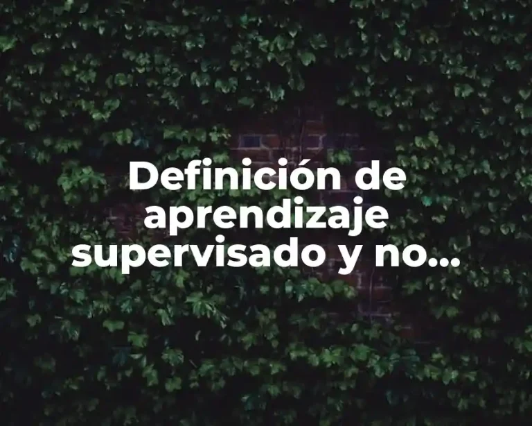 Definición de aprendizaje supervisado y no supervisado