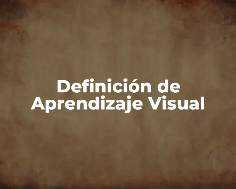 Definición de Aprendizaje Visual