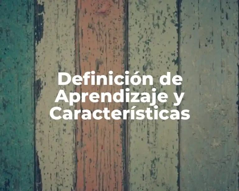 Definición de Aprendizaje y Características