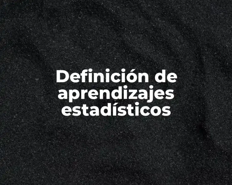 Definición de aprendizajes estadísticos