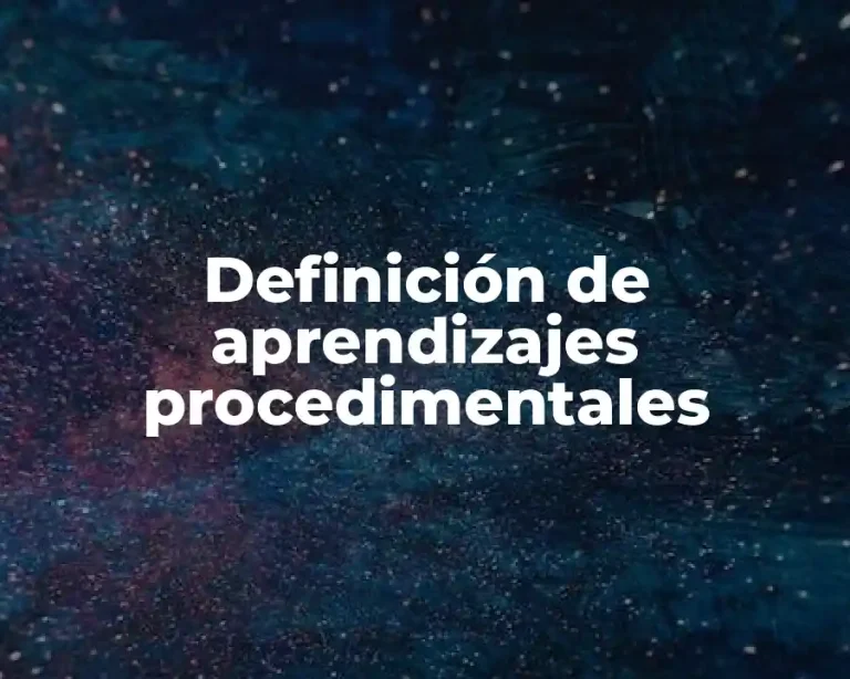 Definición de aprendizajes procedimentales