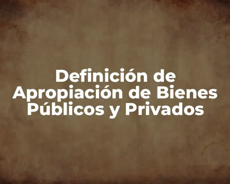 Definición de Apropiación de Bienes Públicos y Privados