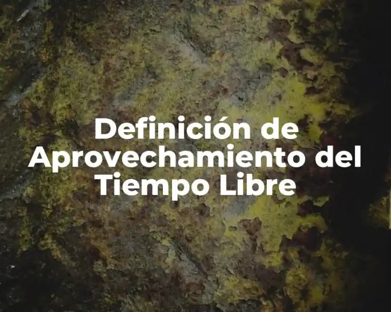 Definición de Aprovechamiento del Tiempo Libre