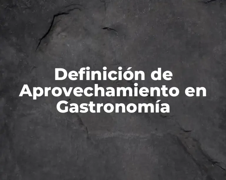 Definición de Aprovechamiento en Gastronomía