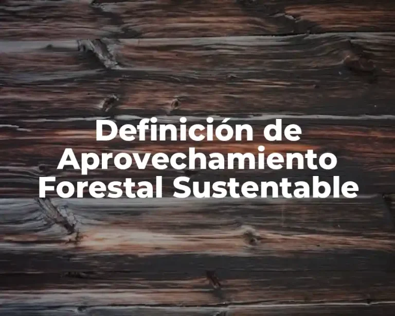 Definición de Aprovechamiento Forestal Sustentable
