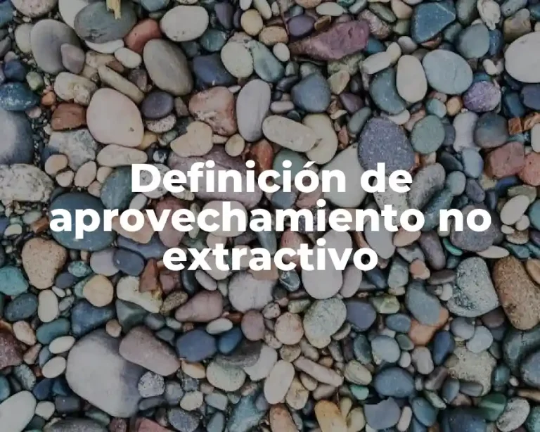 Definición de aprovechamiento no extractivo