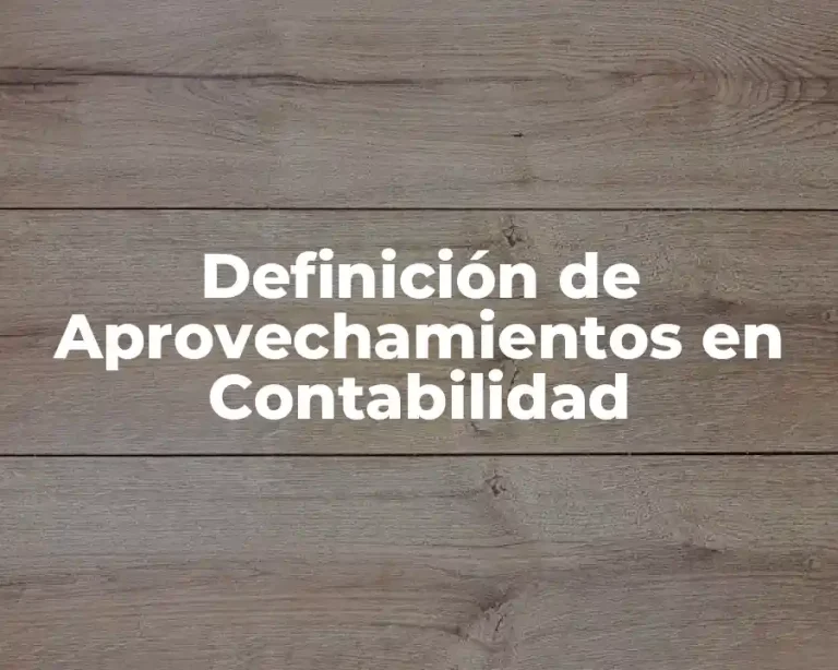 Definición de Aprovechamientos en Contabilidad