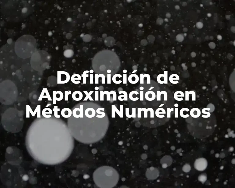 Definición de Aproximación en Métodos Numéricos
