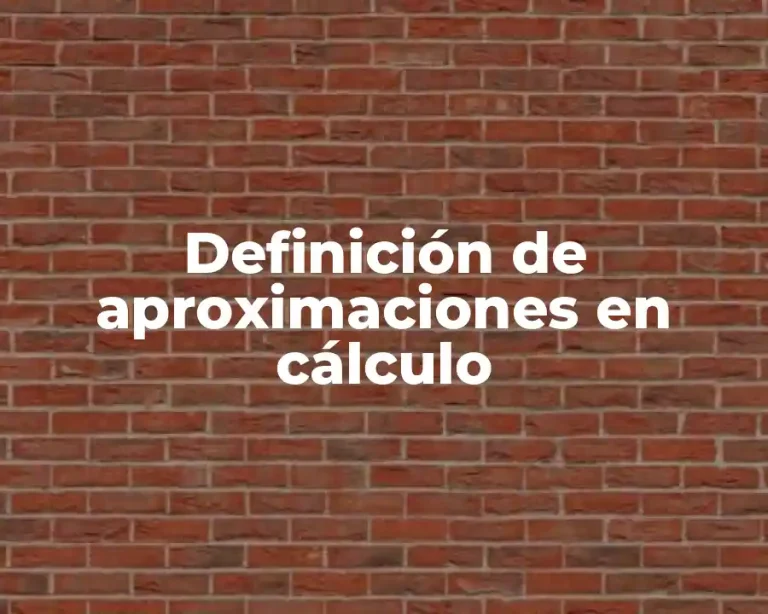 Definición de aproximaciones en cálculo