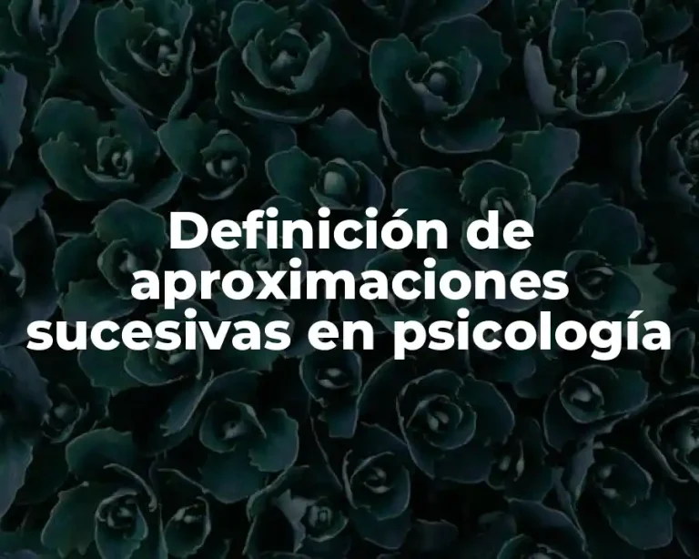 Definición de aproximaciones sucesivas en psicología