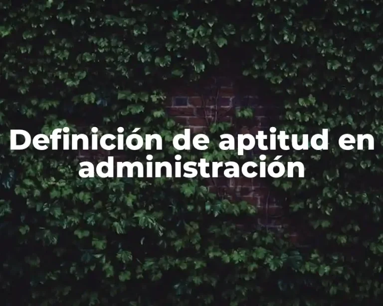Definición de aptitud en administración