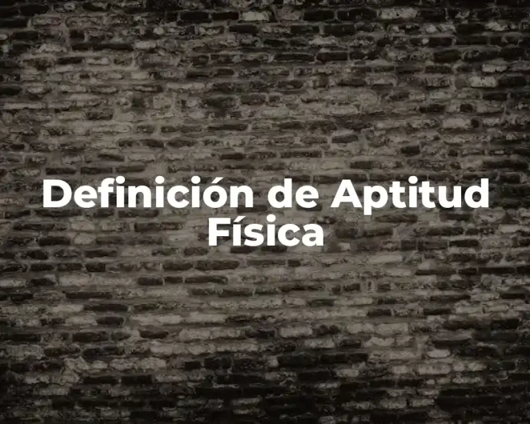 Definición de Aptitud Física