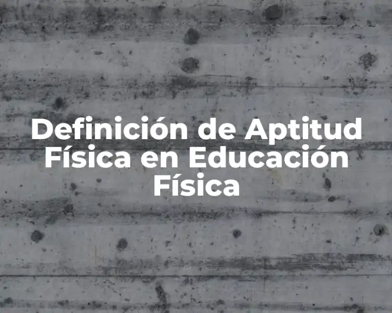 Definición de Aptitud Física en Educación Física