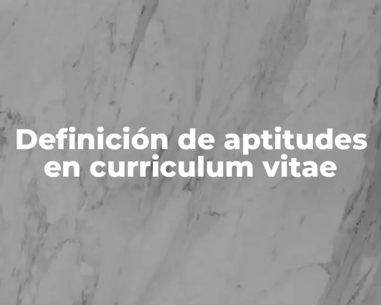 Definición de aptitudes en curriculum vitae