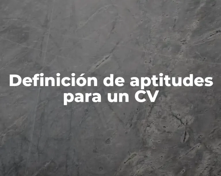 Definición de aptitudes para un CV