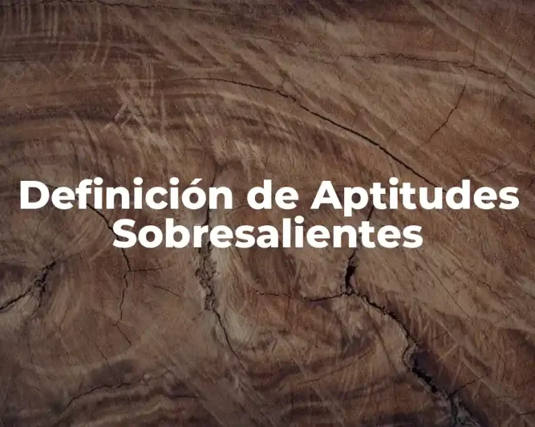 Definición de Aptitudes Sobresalientes