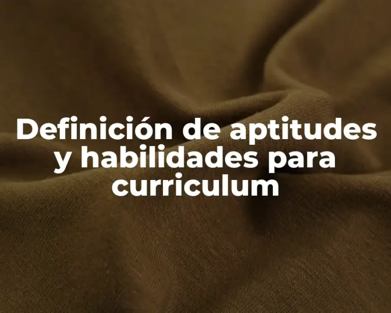 Definición de aptitudes y habilidades para curriculum