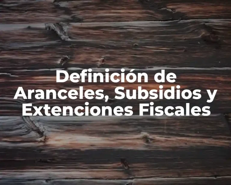 Definición de Aranceles, Subsidios y Extenciones Fiscales