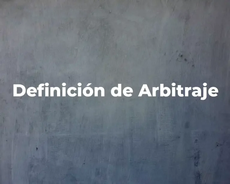 Definición de Arbitraje