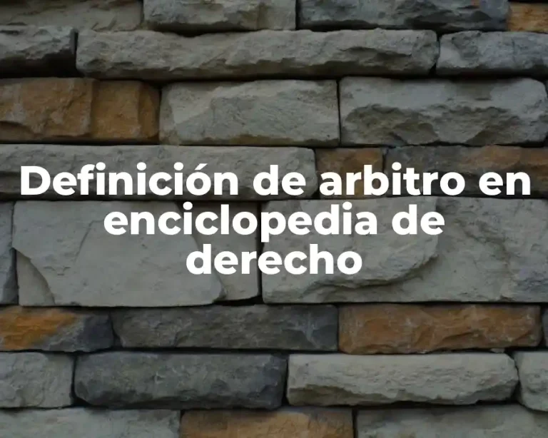 Definición de arbitro en enciclopedia de derecho