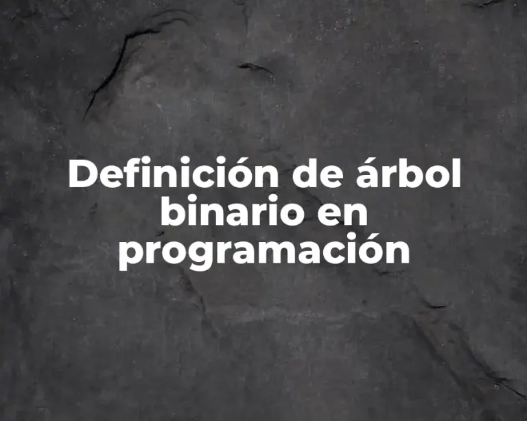 Definición de árbol binario en programación