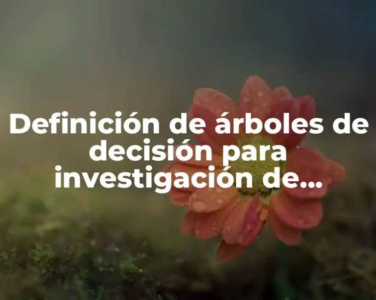 Definición de árboles de decisión para investigación de operaciones