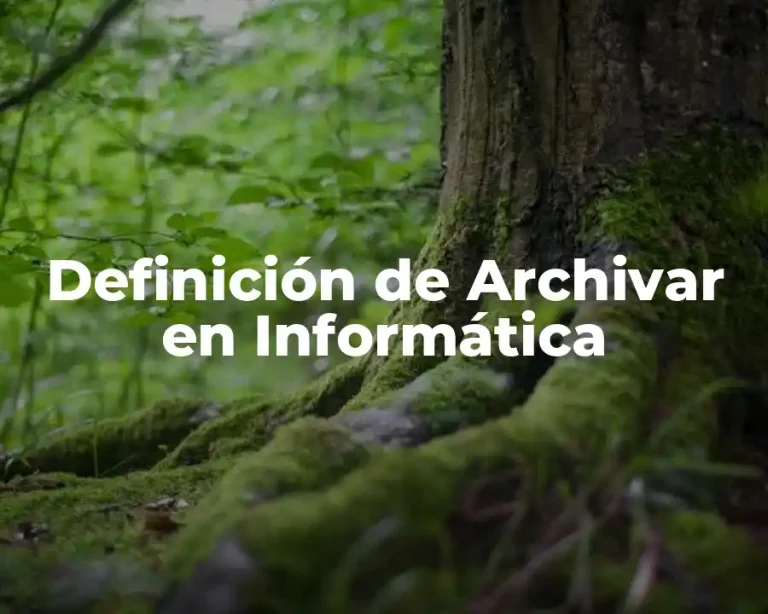 Definición de Archivar en Informática