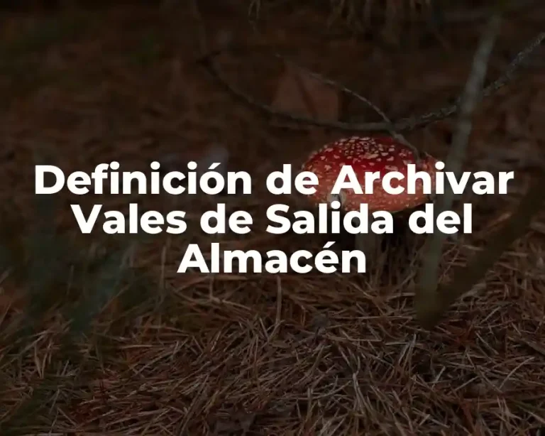 Definición de Archivar Vales de Salida del Almacén