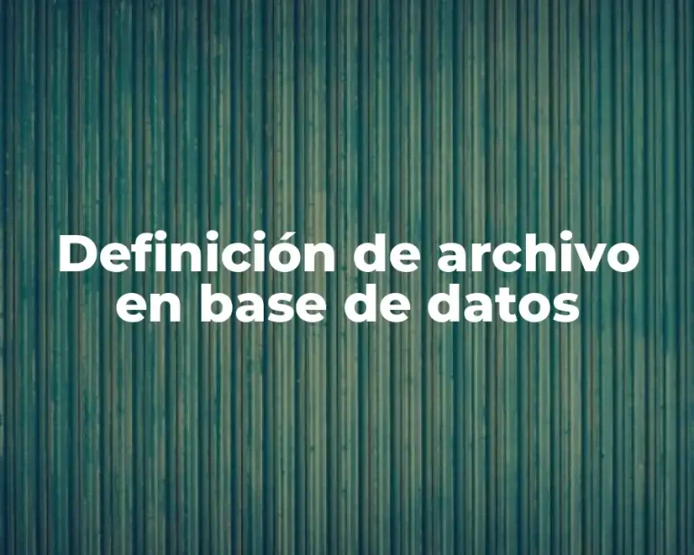 Definición de archivo en base de datos