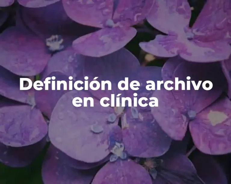 Definición de archivo en clínica