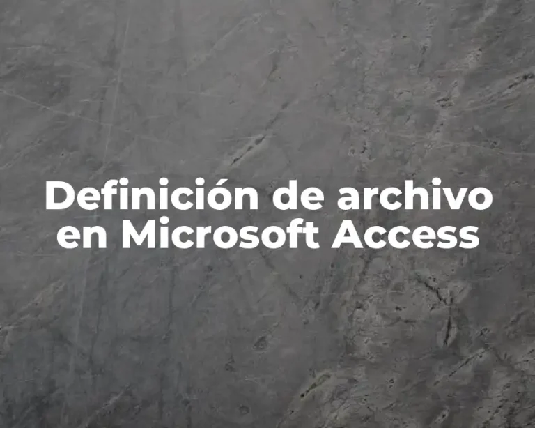 Definición de archivo en Microsoft Access