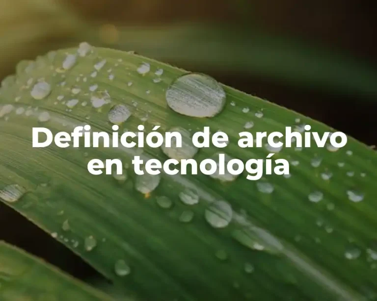 Definición de archivo en tecnología
