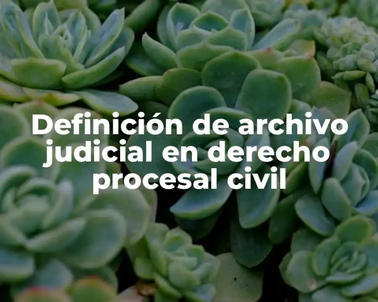 Definición de archivo judicial en derecho procesal civil