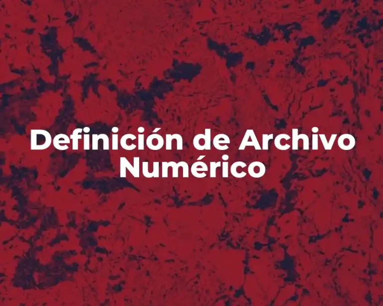 Definición de Archivo Numérico