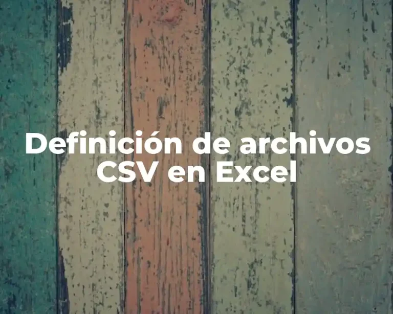 Definición de archivos CSV en Excel