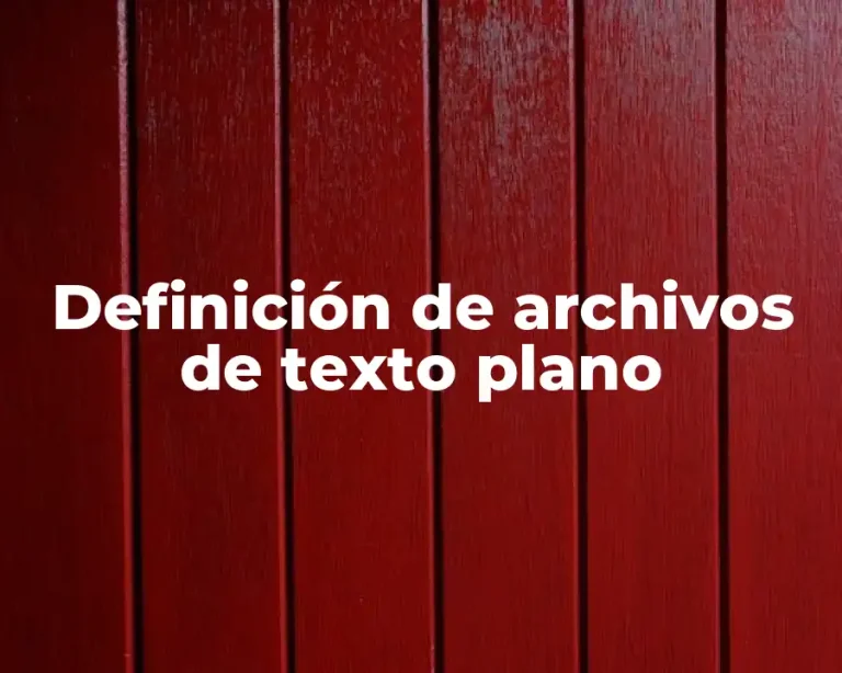 Definición de archivos de texto plano
