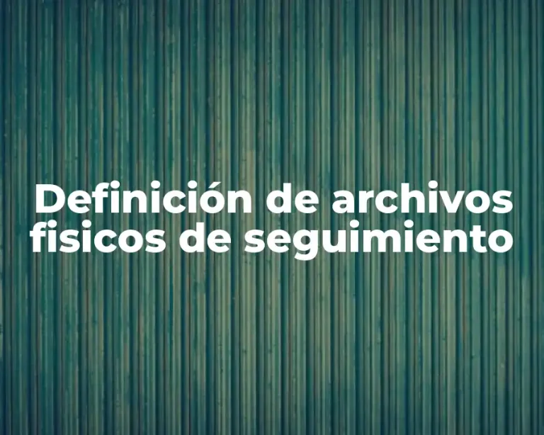 Definición de archivos fisicos de seguimiento