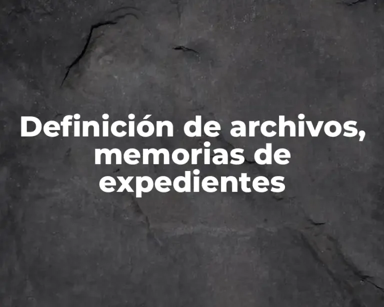 Definición de archivos, memorias de expedientes