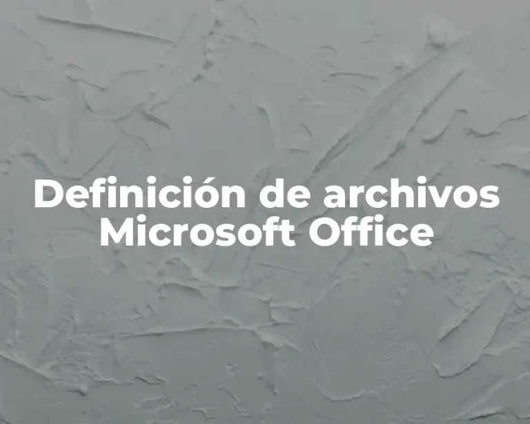 Definición de archivos Microsoft Office