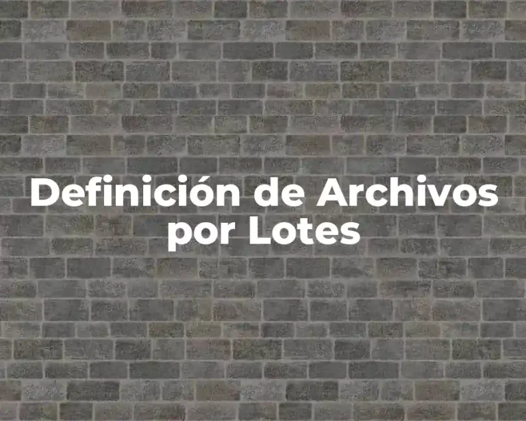 Definición de Archivos por Lotes