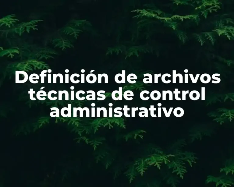 Definición de archivos técnicas de control administrativo