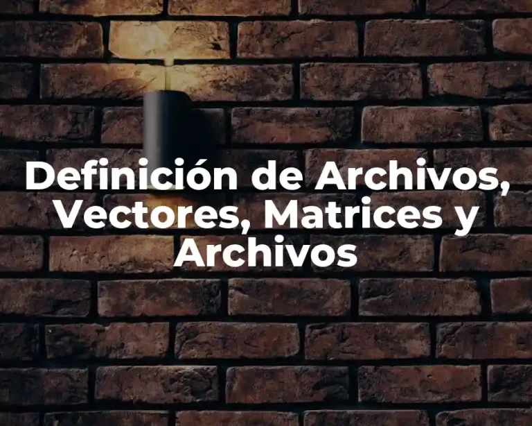 Definición de Archivos, Vectores, Matrices y Archivos