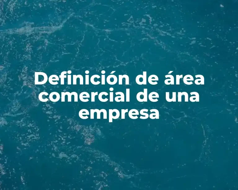 Definición de área comercial de una empresa
