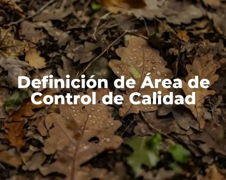 Definición de Área de Control de Calidad